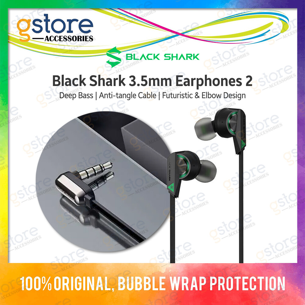 Shark Mm Black Shark Earphone Stereo Handsfree Earbuds W/Mic For