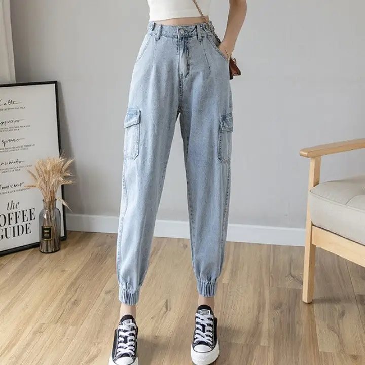 plus size denim cargo pants