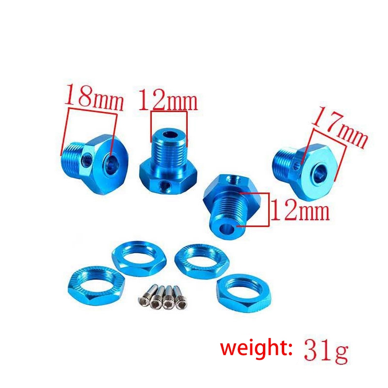 thumbnail image 2 of 17mm Aluminum Wheel Hex Hub Extension Adapter 30mm For 1:8 RC Car 2 of 4