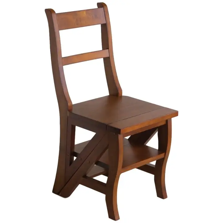 Hometech2u Wooden Step Ladder Dining Chair Library Stool Oak Hometech2u Wooden Step Ladder Dining Chair Library Stool Oak