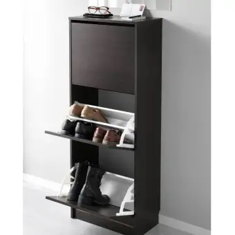 Ikea 302 561 79 Bissa Foldable Shoe Cabinet 3 Compartment Black Ikea 302 561 79 Bissa Foldable Shoe Cabinet 3 Compartment Black Brown