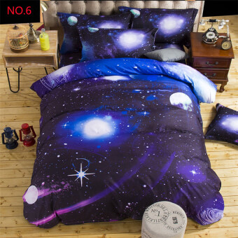 3in1 Galaxy Single Bedding Set Duvet Cover Outer Space Sheet+1 Pillow Case in US