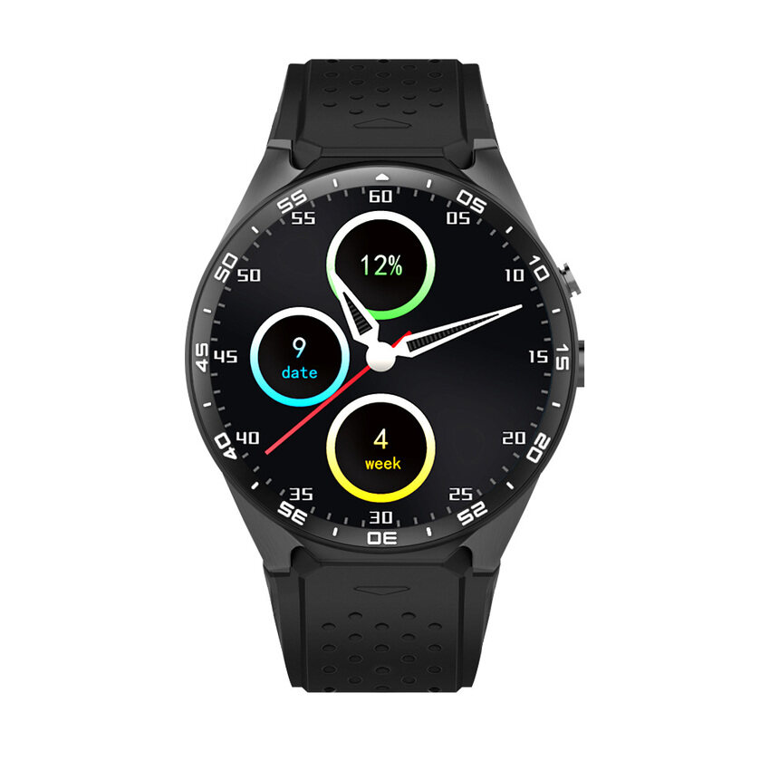 Kingwear KW88 3G WCDMA Smartwatch Ponsel 1.39 Inch UHD AMOLED Fullround Layar MTK6580 Quad-Core 1.3 GHz CPU ROM 4 GB + RAM 512 Mbandroid 5.1 OS 2.0MP Kamera Pedometer Denyut Jantung Smartwatch untuk iPhone