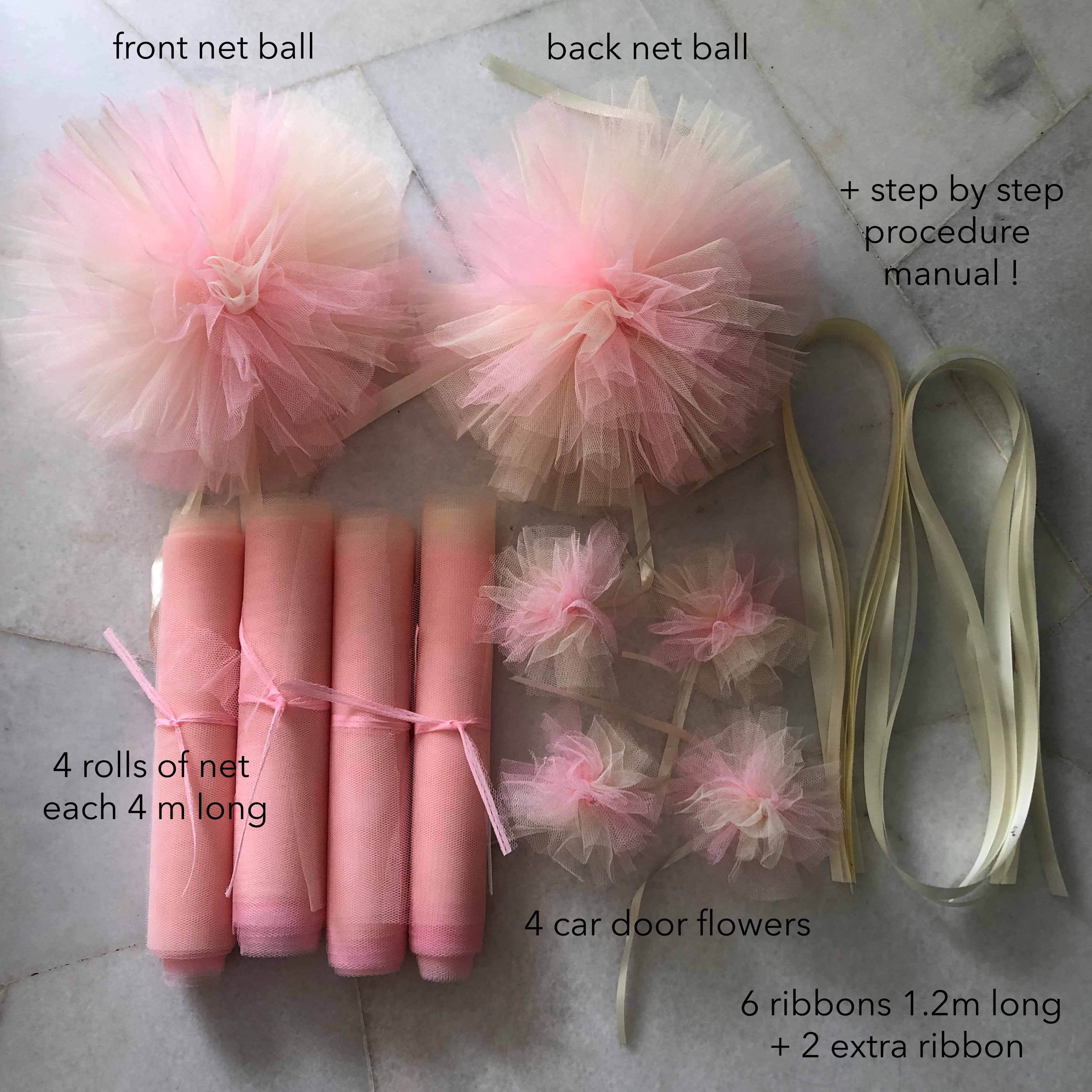 Wedding Car Decoration & Bridal Car Decoration set with step by step