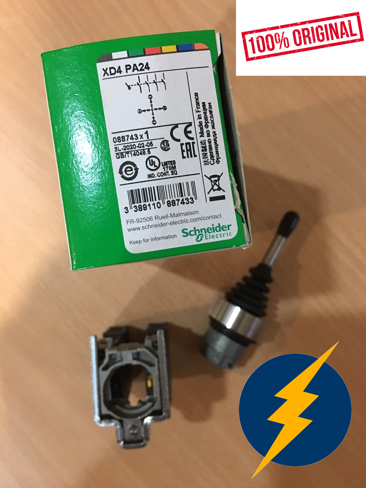 SCHNEIDER XD4PA24 JOYSTICK CONTROLLER 22MM 4 DIRECTION SPRING RETURN ...