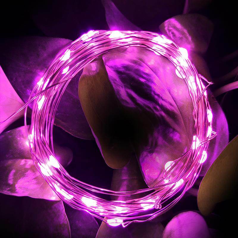 Decoration LED strip light holiday light 10 meters 100 led beads silver wire powered by 3AA battery