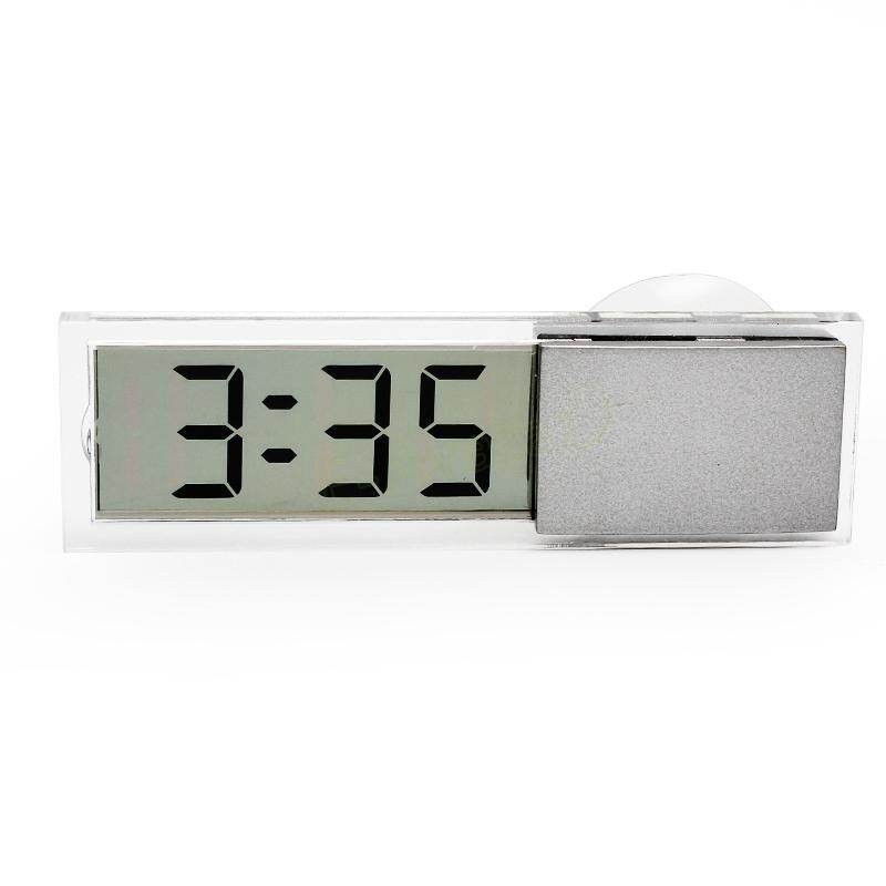 1PC Universal Auto Car Electronic Clock Mini Digital Car Electronic Clock Mini Durable Transparent LCD Display Digital With Sucker