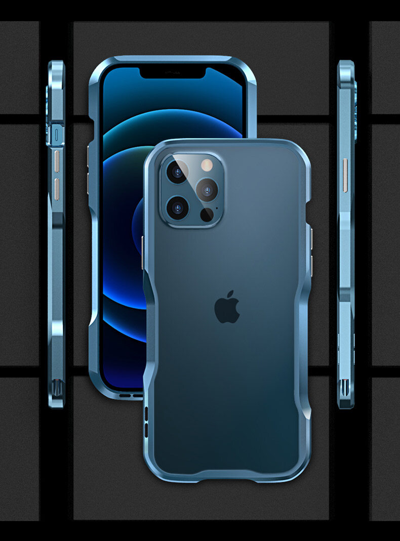 Luphie Armor case For iPhone 11 11Pro 11 Pro max iPhone 12 12Pro 12 Pro Max Case Shockproof Armor Metal Bumper Irregularly Aluminum Cover For iPhone 12 Mini