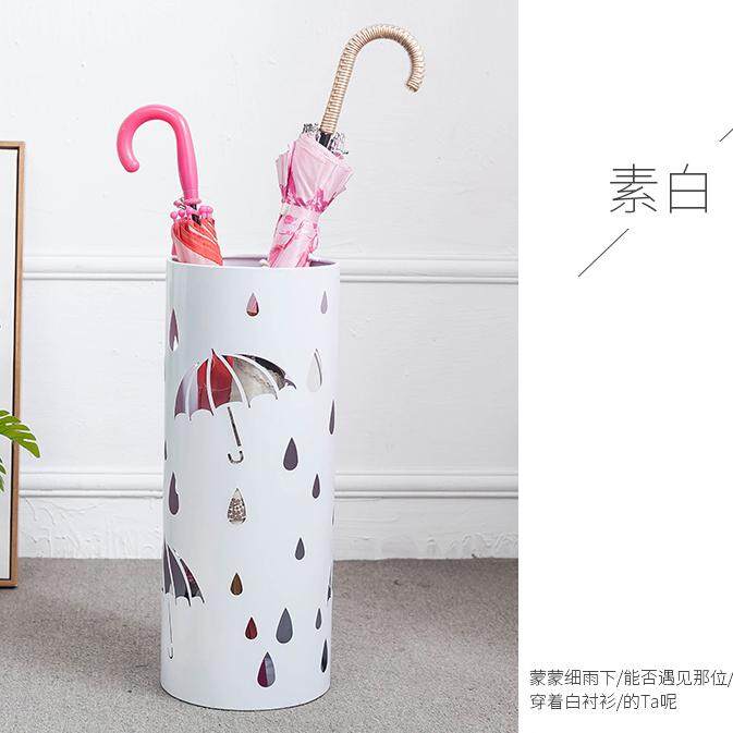 European Household Wrought Iron Umbrella Stand Storage Barrel Laser Cutting Pattern Style