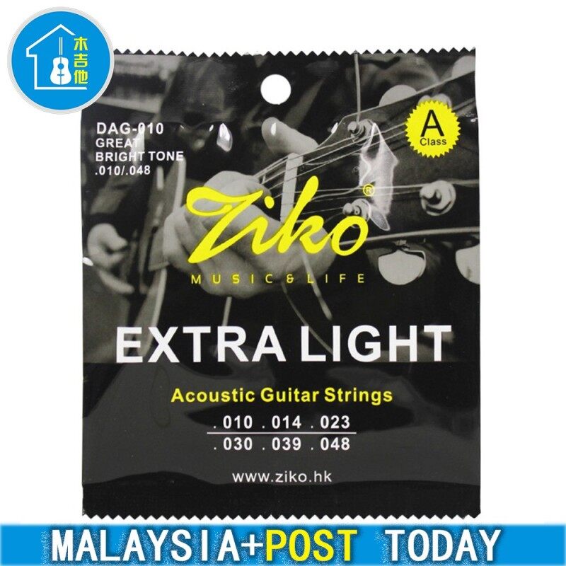 Malaysia ready stock Guitar string 6 Strings Set Ziko Dag Acoustic Guitar Strings Dag-010 Malaysia