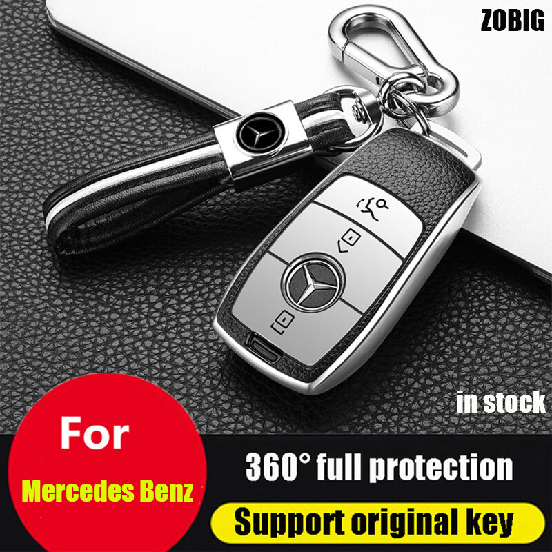 ZOBIG Car Key Cover Case Protective Key Shell Holder with Keyring,for Mercedes Benz E Class W213 E200 E260 E300 C A S Class