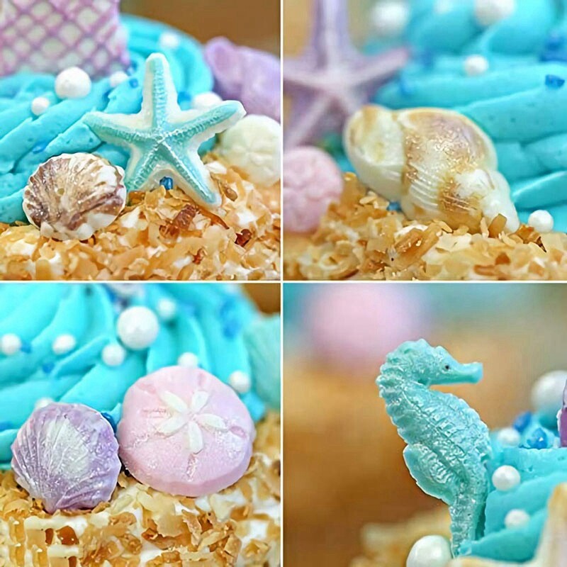 TUKE Sea Conch Starfish Shell Tail Shape Fondant Cake Candy Silicone Molds DIY Cake Decorating Tools Soap Resin Clay Chocolate Moulds