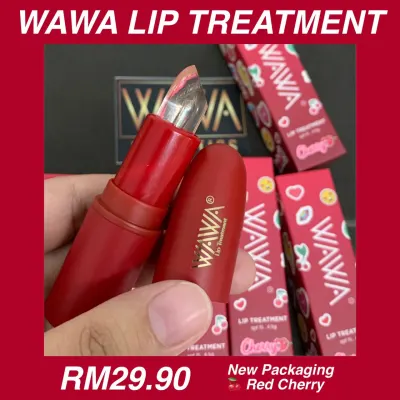 [SALE] Wawa Cosmetics - NEW CHERRY RED Wawa Lip Treatment with SPF15 / Rawat Bibir Kering Merekah Gelap