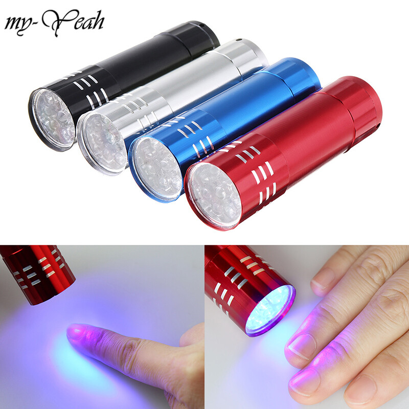 myyeah 4 Colors Portable Nail Art Polish Fast Dryer UV Gel Cure Lamp Mini LED Flashlight UV Lamp Nail Art Tool