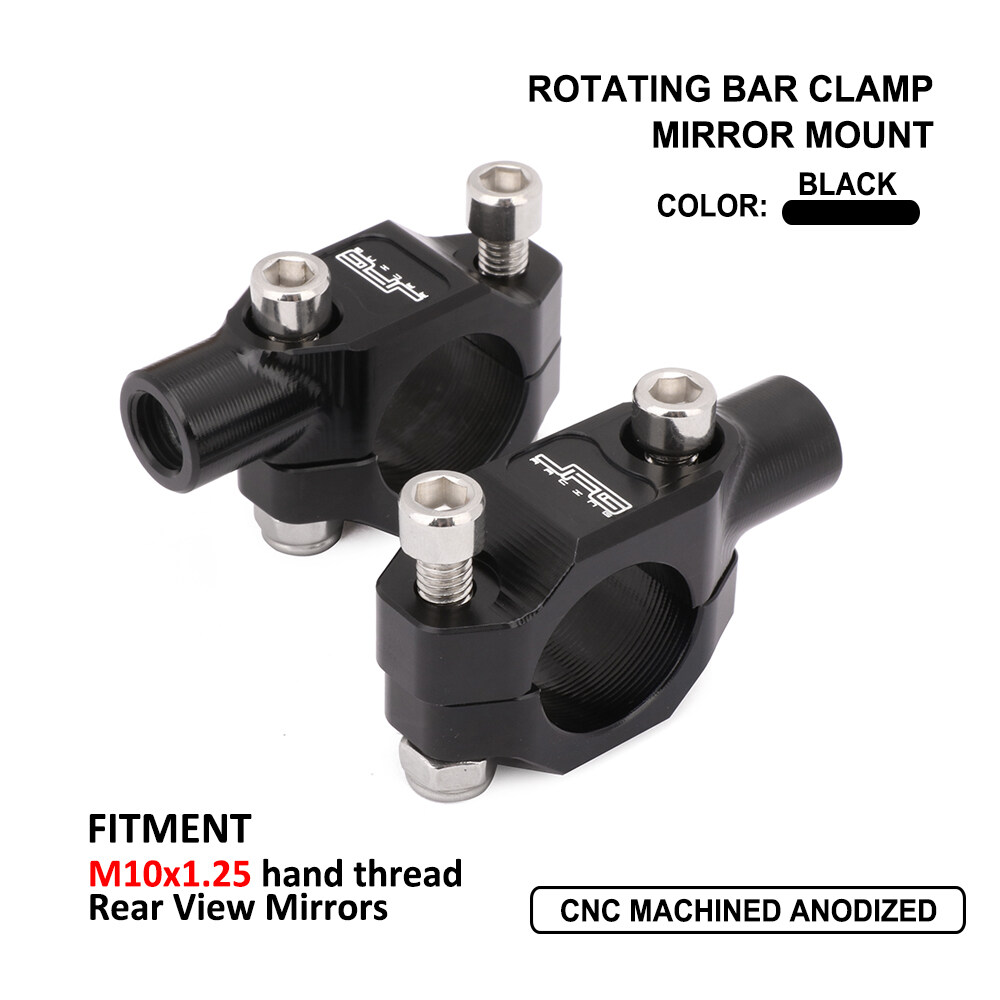 Universal Bar Clamp Mirror Mount CNC Aluminum Rotating HandleBar 7/8 Mirror Mount Holder Adaptor M10 x 1.25 For All Motorcycles 