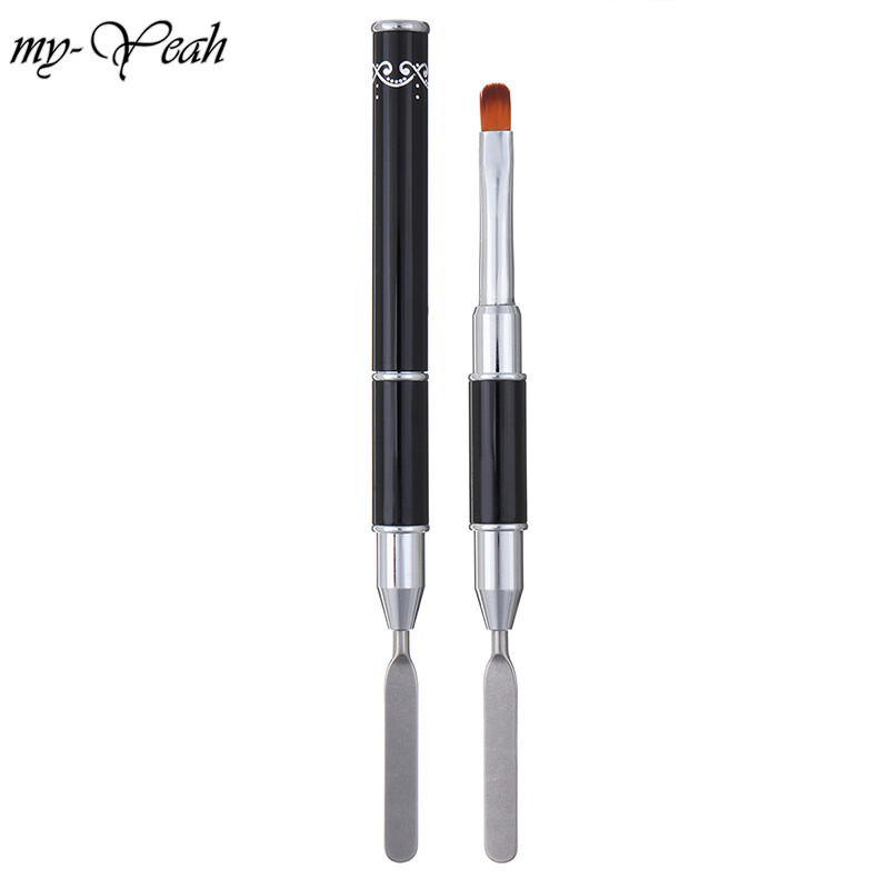 myyeah Dual Ended Nail Art Acrylic UV Gel Extension Builder Flower Painting Pen Brush UV Gel Remove Spatula Stick Manicure Tool