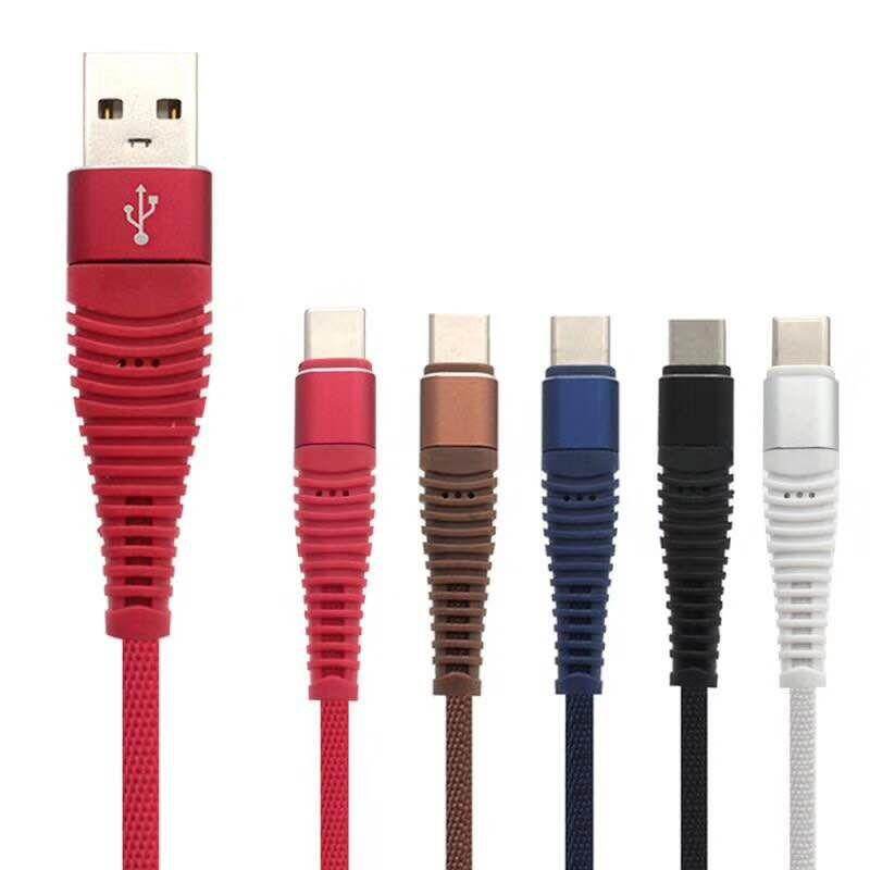 1/2/3M High Tensile USB C Cord Durable Braided USB Cables Fast Charging Micro Usb Type-C Lightning for Samsung VIVO OPPO Huawei iPhone iPad