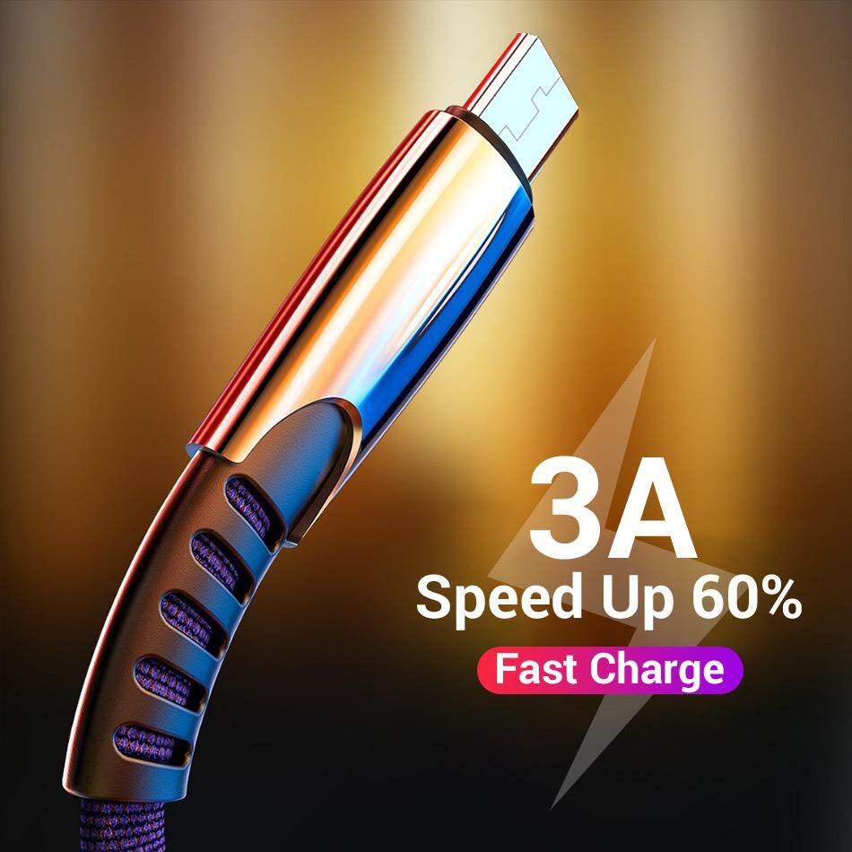 Cáp sạc nhanh USB đa năng 3 trong 1 với giắc cắm Micro USB/ TypeC/ Lightning cho điện thoại iPhone iPad Samsung Galaxy S7 S6 Note9 OPPO VIVO Xbox PS4 Android - INTL