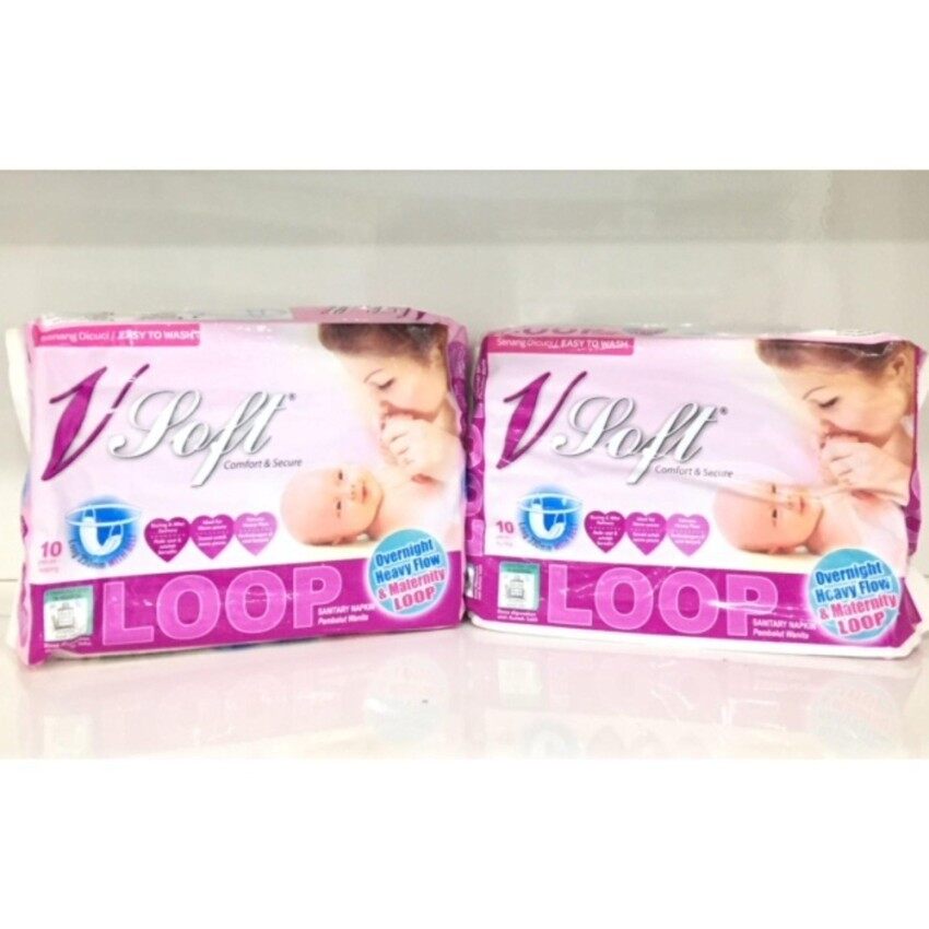 V SOFT LOOP SANITARY NAPKIN WITH BELT 10PCS Lazada