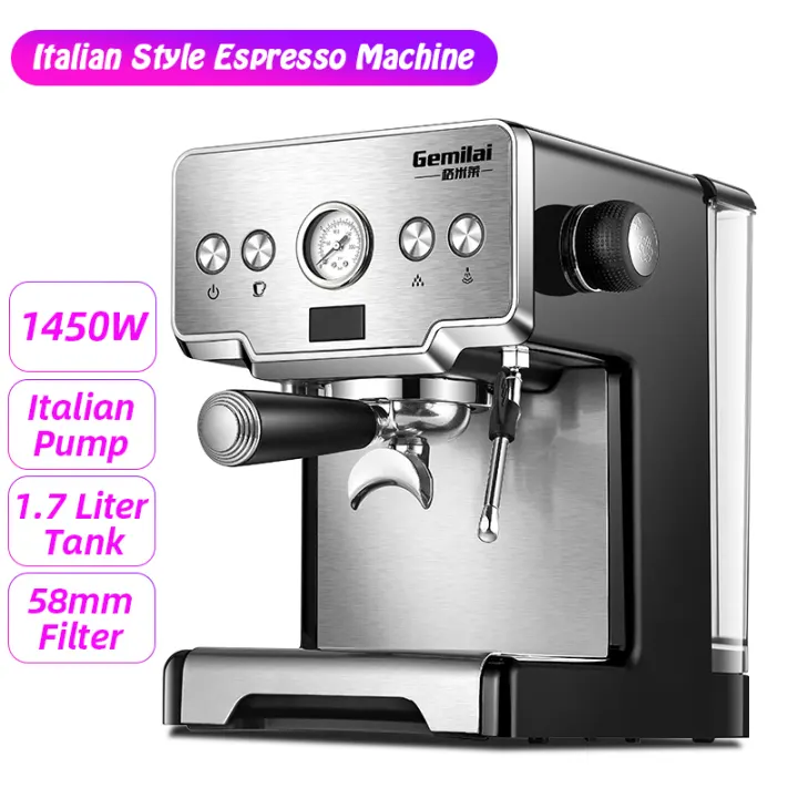Gemilai Crm3605 Small Espresso Coffee Machine Home Office For Fresh Ground Powder With Semi Automatic 15bar Pumping And Milk Foaming Steam Lazada Ph