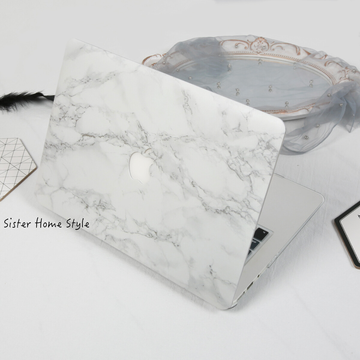 Macbook Air 11 Inch Model 2010-2015 Release SisterHome 4 in 1 Set Crystal Transparent Matte Quicksand Marble PU Leather Hard Plastic Case For Mac Air 11.6 inches Cover with Screen Protector+Keyboard Cover+Dust Plug