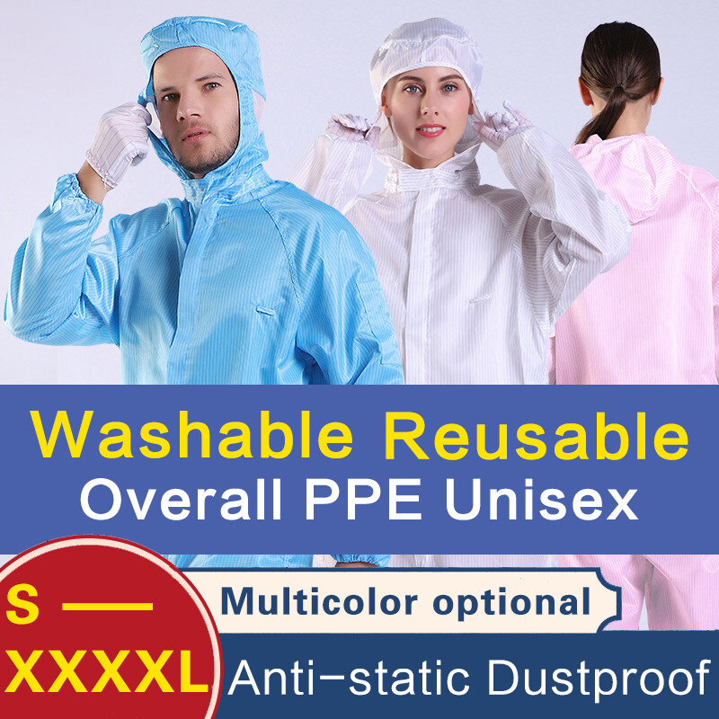 Cleanroom Suit PPE Coverall Washable esd Jumpsuit Anti Static Working