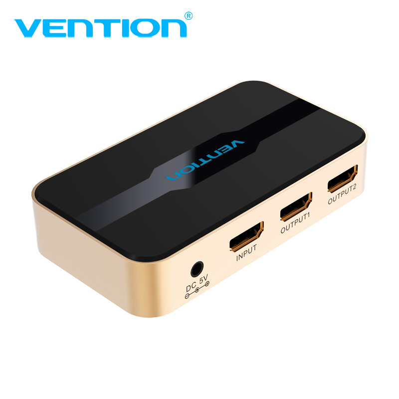 Vention HDMI Splitter 1x2 4k 60Hz 3D Splitter HDMI Switch Adapter 1 In 2 Out With Power Supply Metal Type For Xbox Amplifier HDCP