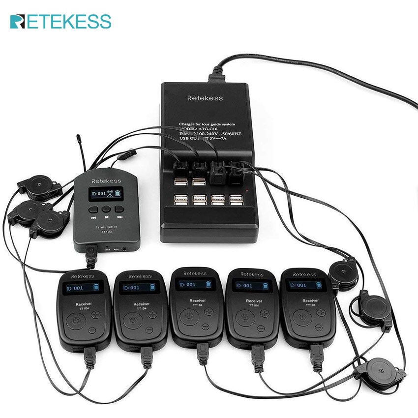 Retekess tt103 ระบบนำเที่ยวแบบไร้สายการแปลคริสตจักรการตีความเสียง 460ft ...