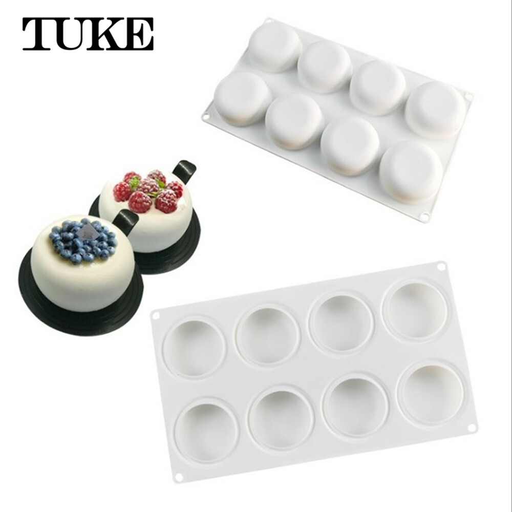 TUKE Random Color Round Shape Cake Mold Brown Half Ball Sphere Silicone Mold For Chocolate Dessert Mould DIY Decorating Cake