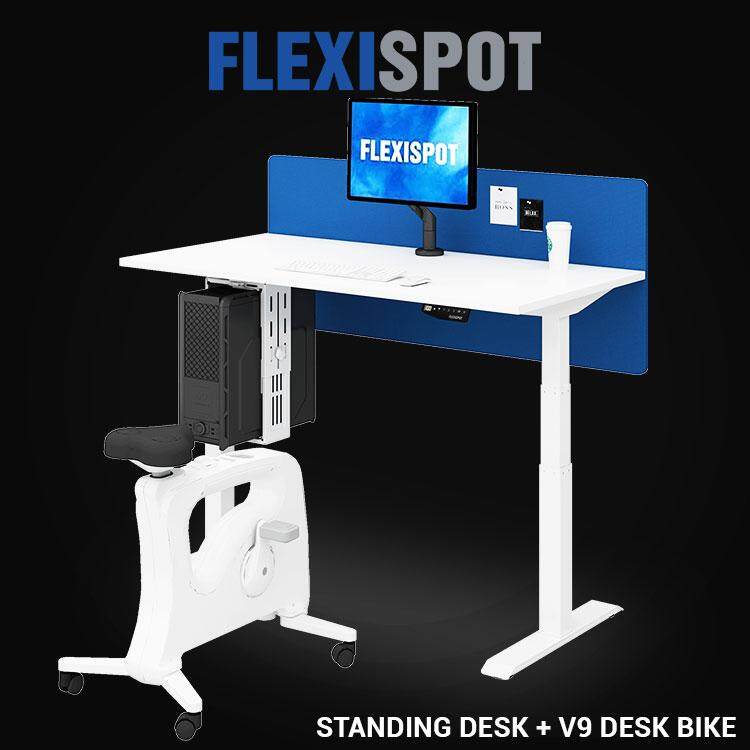 Flexispot Malaysia Standing Desk V9 Bike Electric Height Adjule Home Office Erogonomic Sit Stand Table White