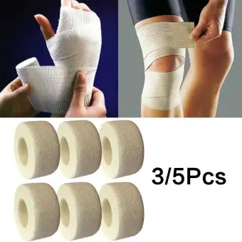 3 5 Pcs Bungkusan Perban Elastis Self Adhesive Peregangan Olahraga Pergelangan Tangan Jari Jempol Pita Tali Pertolongan Pertama Perekat Putih Bungkus Perekat Wrist Band Perekat Gelang Peregangan Perekat Tali Tangan Finger Rekaman