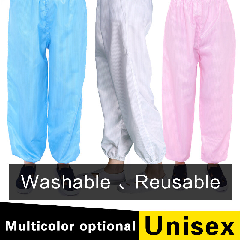 ESD Pants Anti-static Pants Dustproof Work Pants Blue White Pink Yellow Unisex Labor Insurance Pants Cleanroom