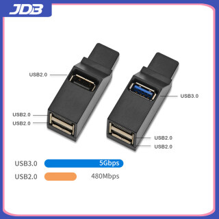JDB Bộ Chia 3 Cổng USB 2.0 Di Động Mini, HUB Mở Rộng USB Nội Tuyến 3.0 thumbnail