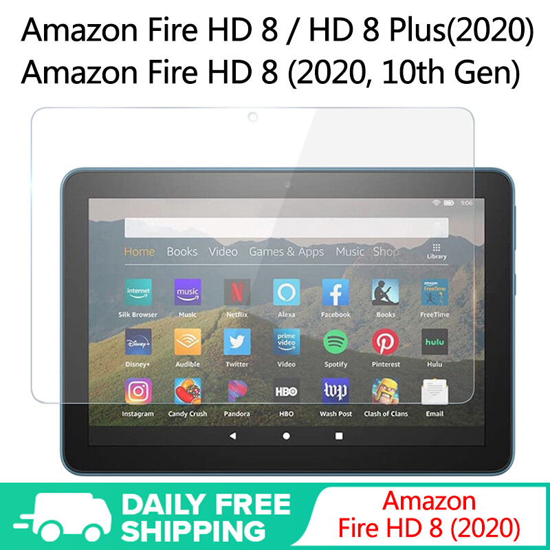 Tempered glass for amazon fire hd 8 2020 / hd8 plus 2020 screen protector film amazon fire hd8 2020 10th gen screen guard