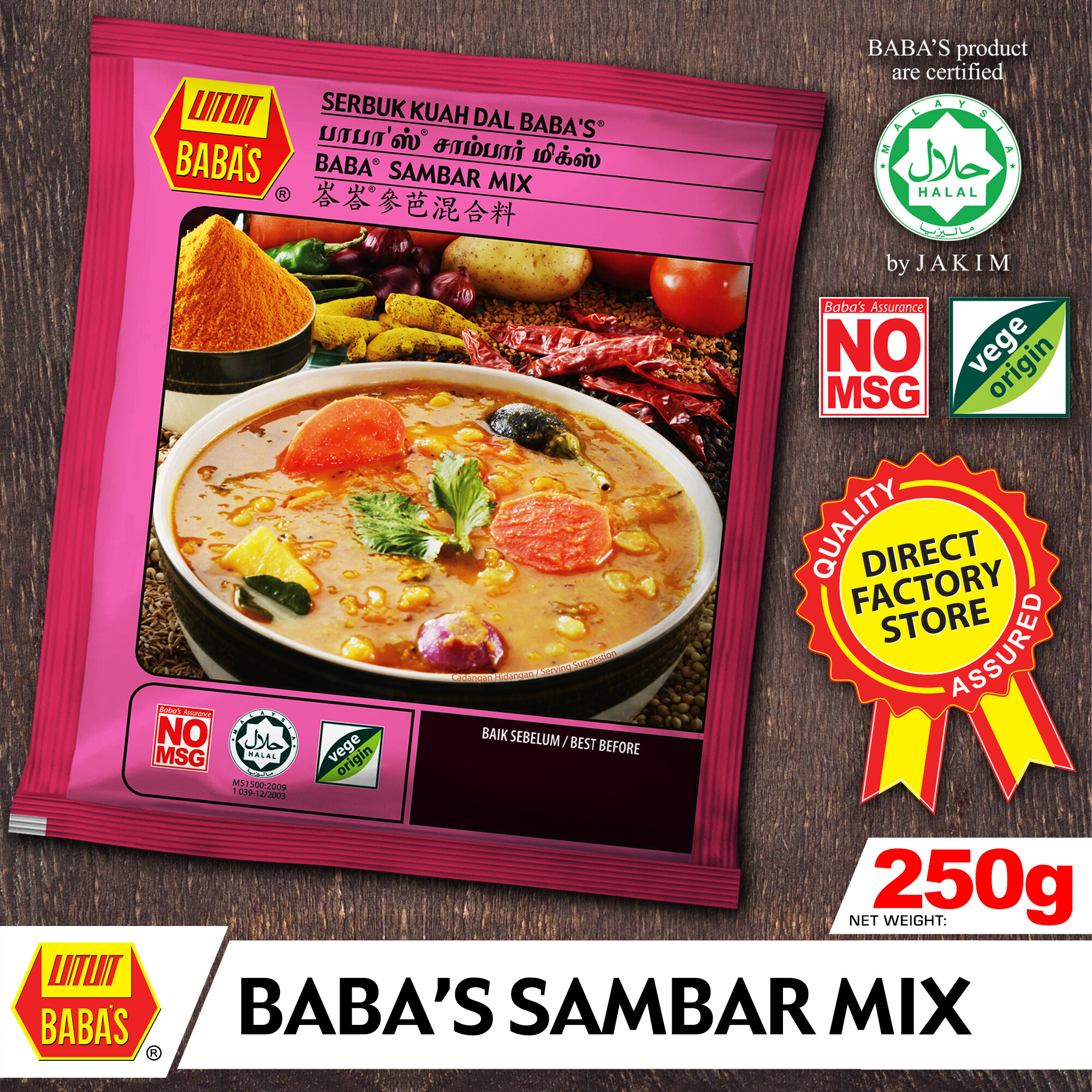 Baba S Sambar Mix 250g Lazada