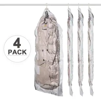 Taili 4pcs Packs Hanging Vacuum Storage Compression Bag Space