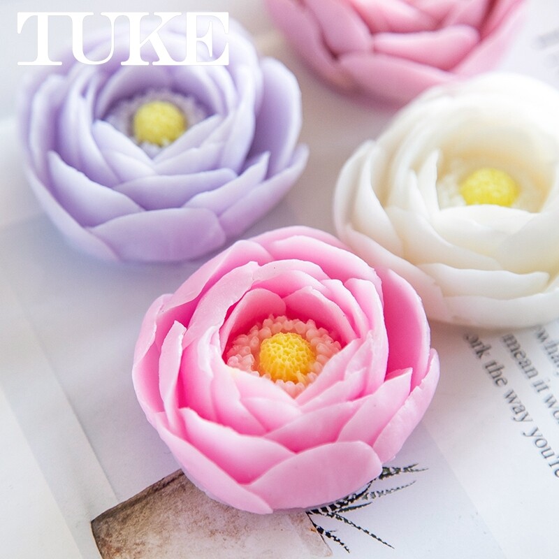 TUKE Bloom Rose Flower shape 3D Silicone Mold Soap Making DIY Wedding Cake Mold Cupcake Jelly Candy Decoration Craft Baking Tools