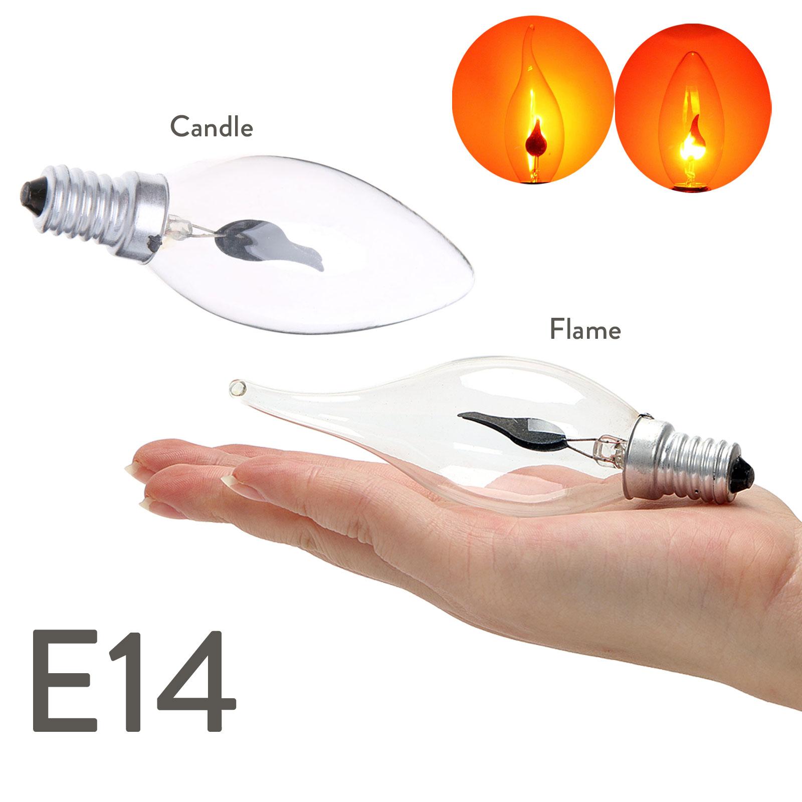E27 E14 3W LED Flickering Fire Flame Candle Light Bulb Xmas Atmosphere Christmas Decoration Lamps AC 220V Yellow Warm White LED Filament Bulb Replace 30W Halogen Incandescent Bulbs Glass Lampshade Cover RP0482