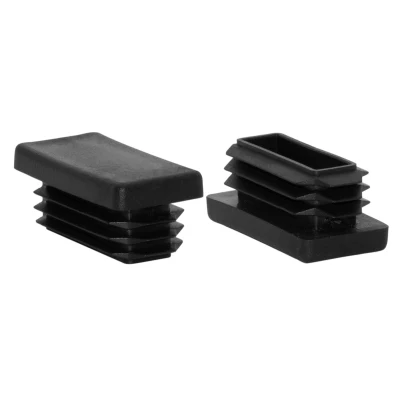 Flyshop Rectangular Plastic Chair Leg Pipe Plugs Square Anti-scratch Table and Chair Foot Caps Black 20pcs
