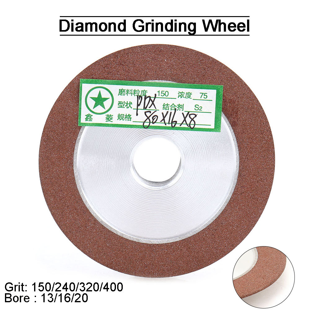 SI FANG 80mm x16mm Diamond Disc Grinding Wheel Cutter Blade For Carbide Sharpener Cutter Tool Metal Alloy Milling Grinder Accessories Grit150