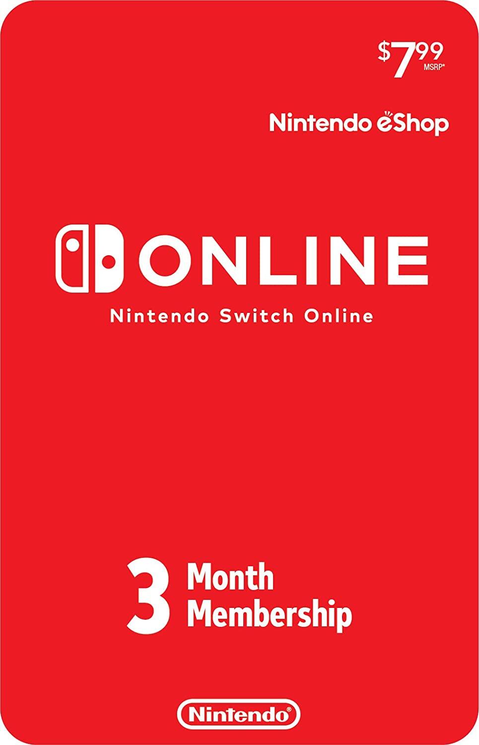Nintendo Switch Online บัตรสมาชิกแต่ละท่าน3เดือน,รหัสดิจิทัล [US]