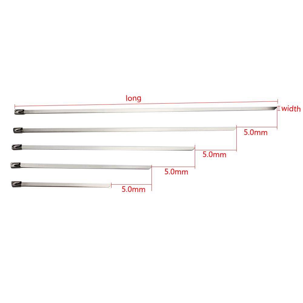 6 Strong Stainless Steel Marine Grade Metal Cable Ties Zip Tie Wraps Exhaust