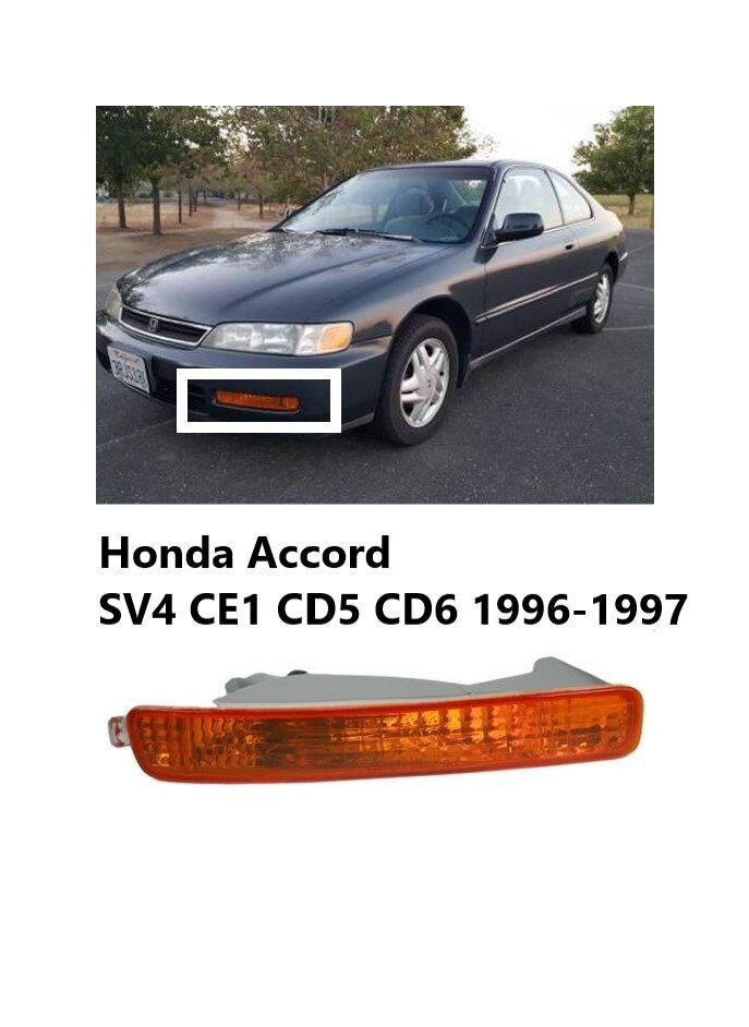 Xuming a pair 13 inches wide new honda accord sv4 ce1 cd5 cd6 1996-1997 amber oranger bumper lights lamps signal lamp light