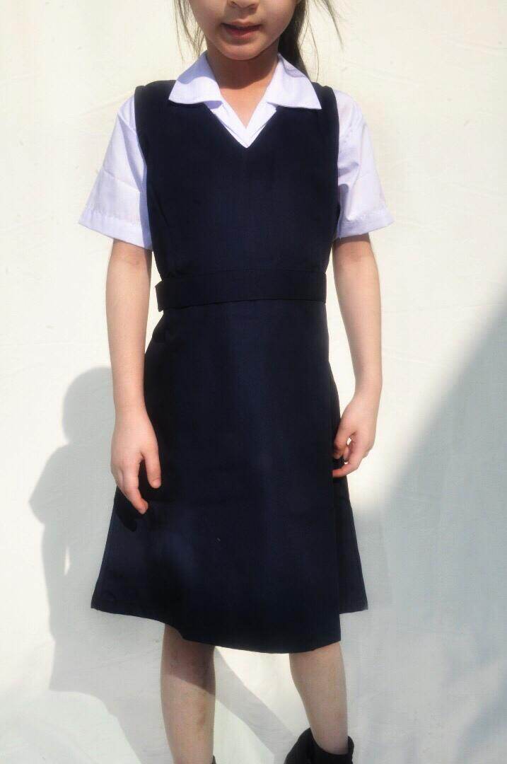 navy school pinafore