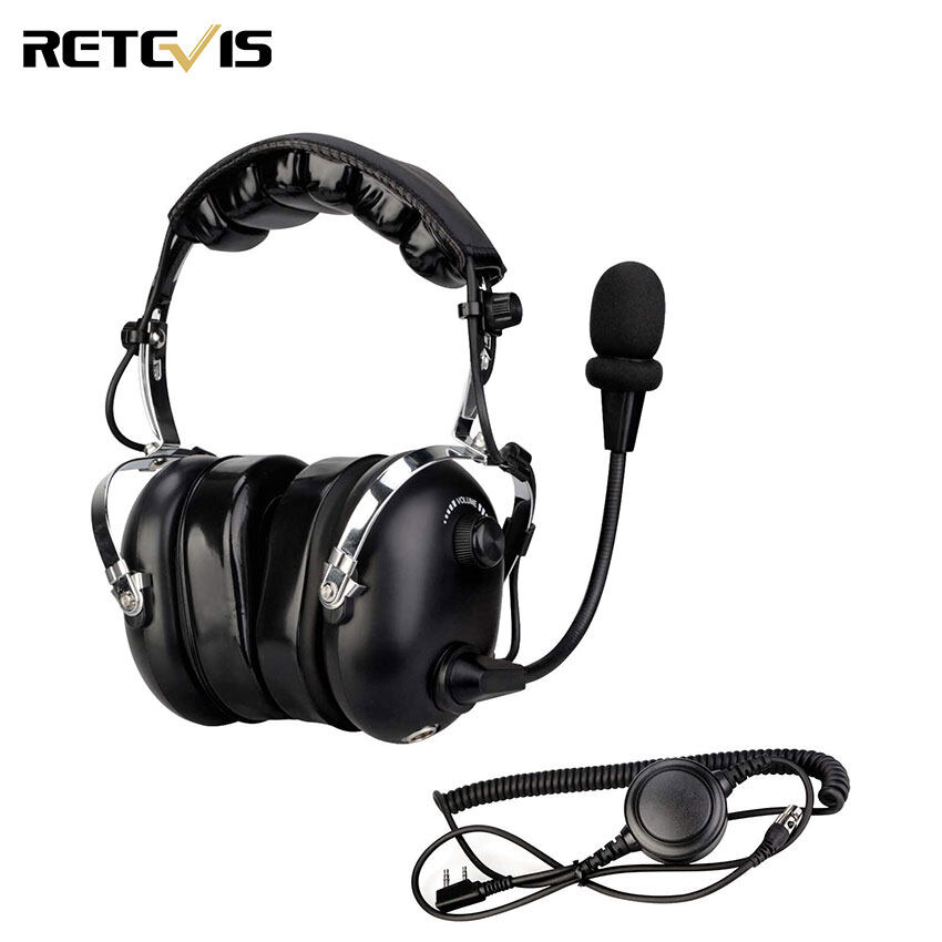 5 Pack Retevis Walkie Talkies Headset 2 Pin D Shape Radio Earpiece with