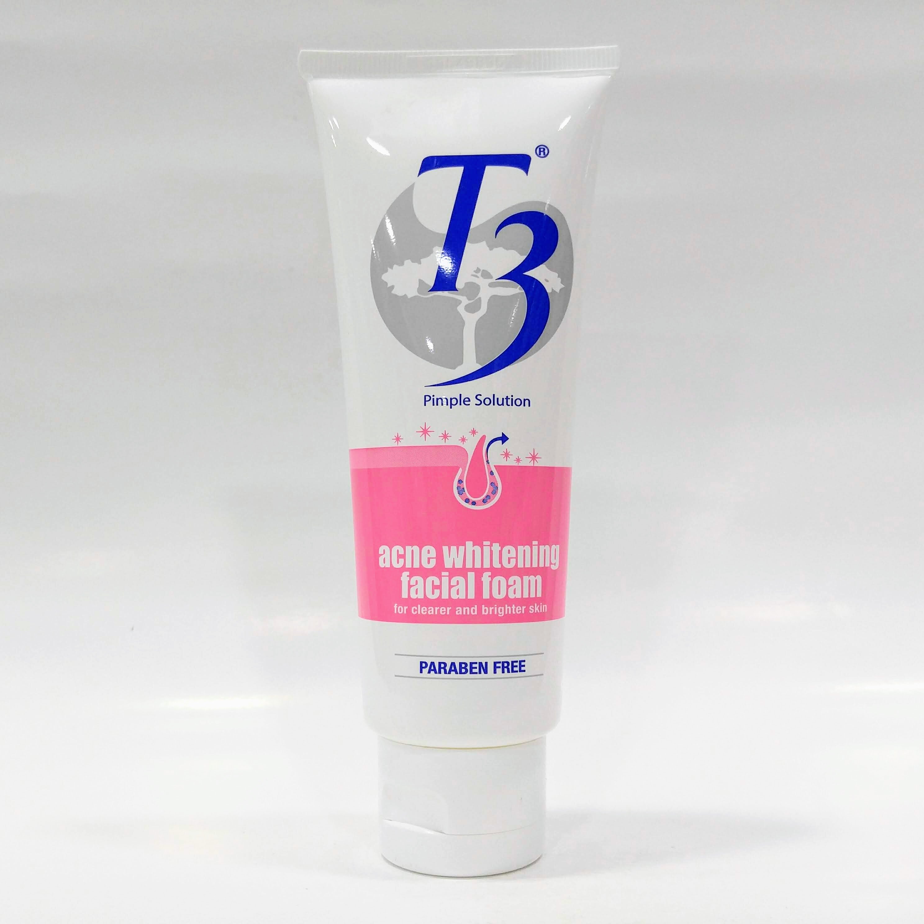 t3 acne whitening facial foam