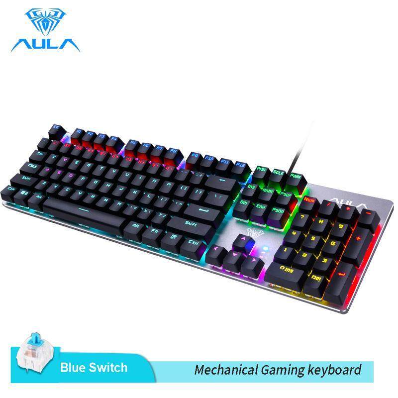 AULA F2068 Mechanical Gaming keyboard LED Backlit Keyboard Blue/Balck Swicth Singapore