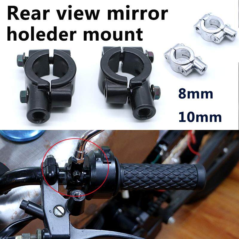 8mm Rearview Mirror Mount Handle Clamp Holders for 7//8/" Motorcycle Handlebar