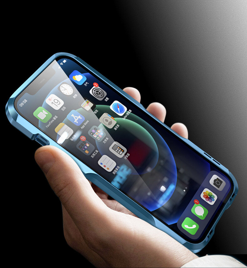 Luphie Armor case For iPhone 11 11Pro 11 Pro max iPhone 12 12Pro 12 Pro Max Case Shockproof Armor Metal Bumper Irregularly Aluminum Cover For iPhone 12 Mini