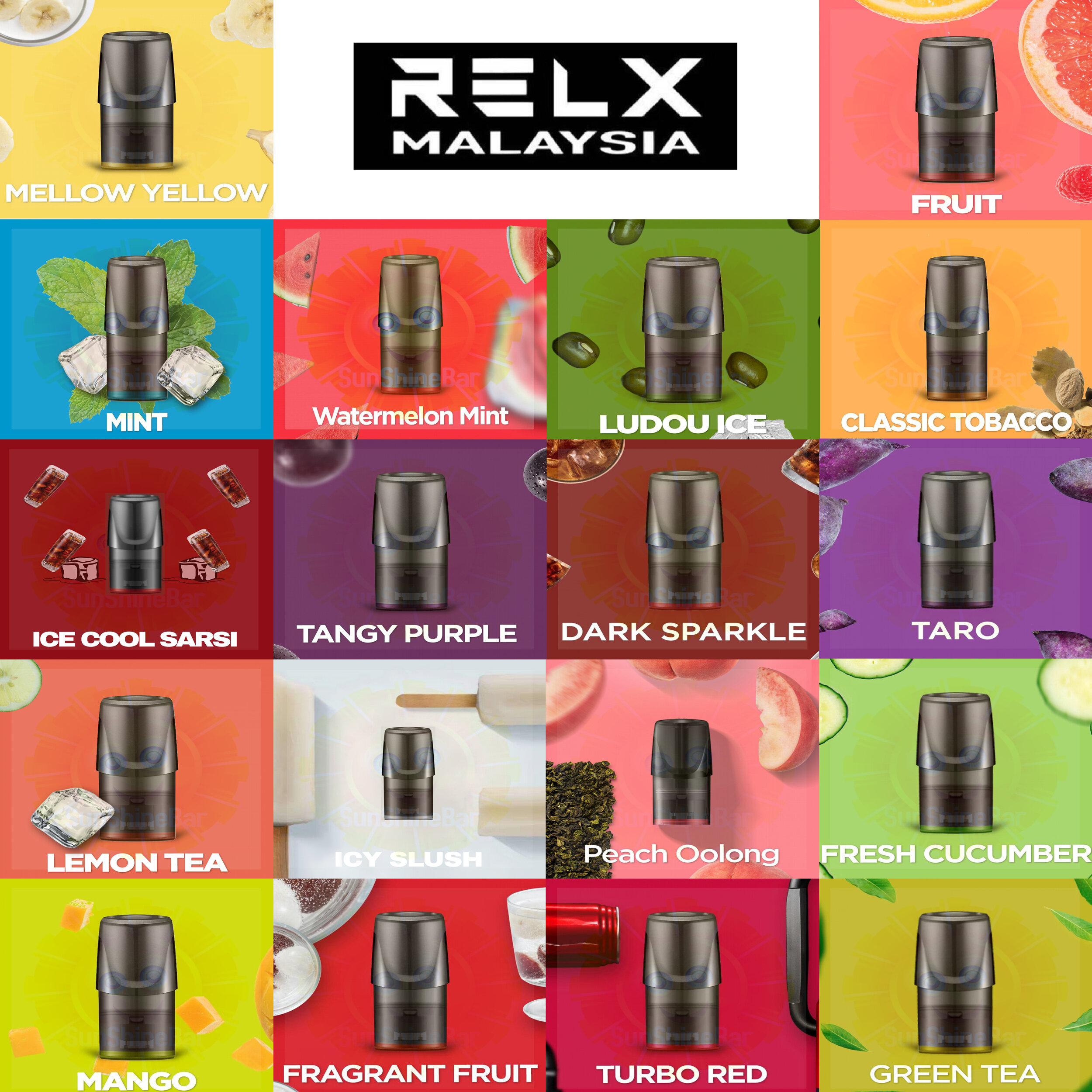 Relx 100 Original And Ready Stock Relx Malaysia Flavor Refill Pods Lazada